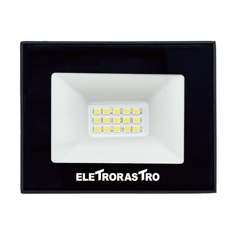 Refletor Led 20W 6500K 2000Lm Preto Ip66 Bivolt Eletrorastro