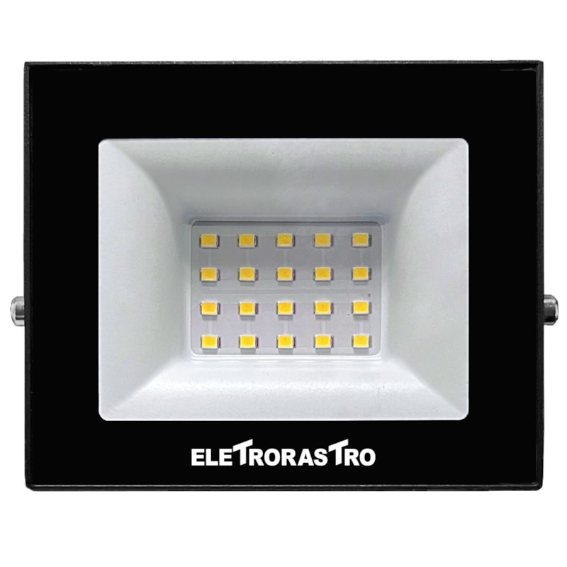 Refletor LED 30W 3000k Luz Branco 3000LM Quente Bivolt Eletrorastro