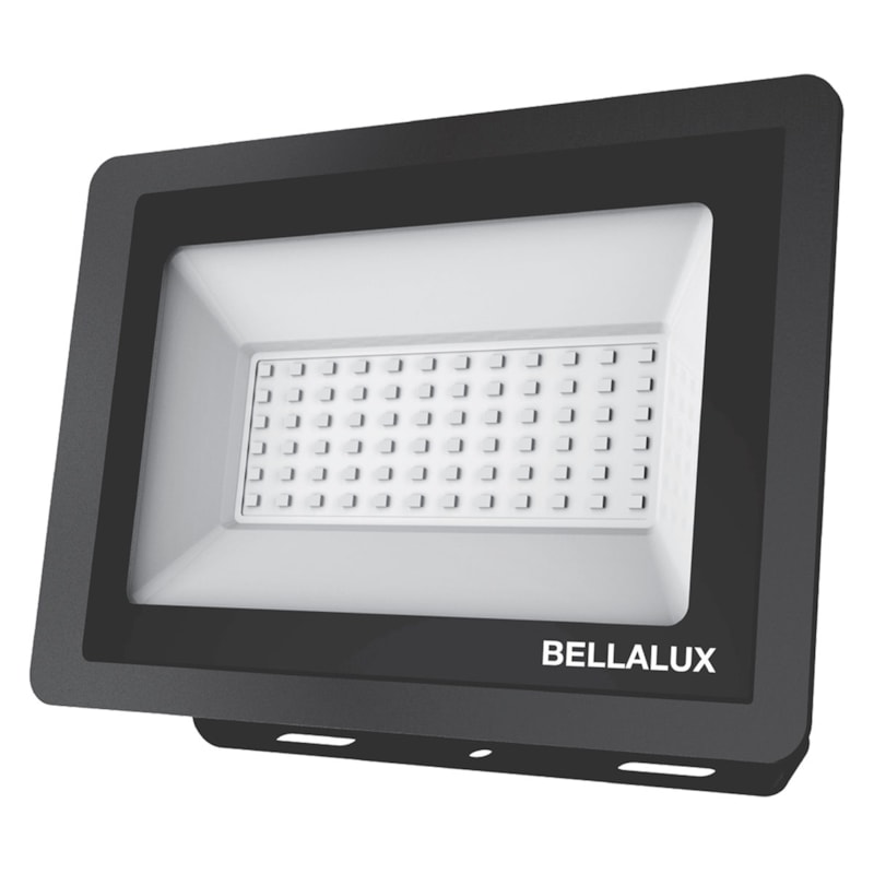 Refletor Led   50W 3000K 4000Lm Preto Ip65 Bivolt Bellalux