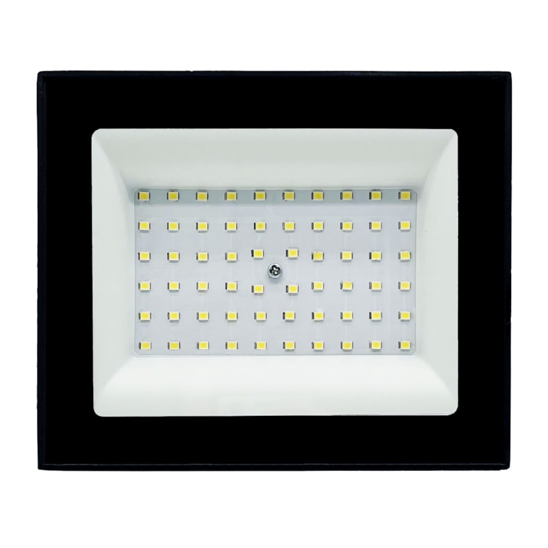 Refletor Led 50W 3000K 5000Lm Preto Ip66 Bivolt Rajix