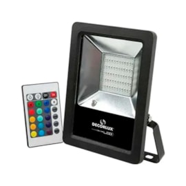 Refletor Led 50W Rgb Preto Ip65 Bivolt Decorlux