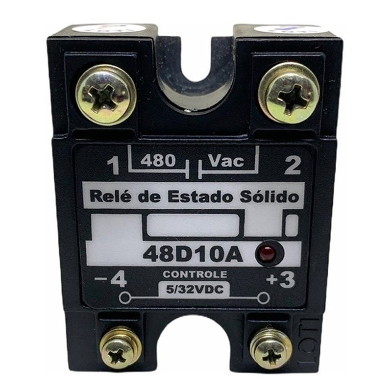 Relé de Estado Sólido 48D10 10A 480V Controle 5-32VCC Loti