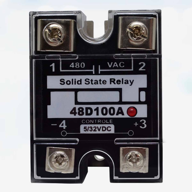 Relé de Estado Sólido 48D100 100A 480V Controle 5-32VCC Loti