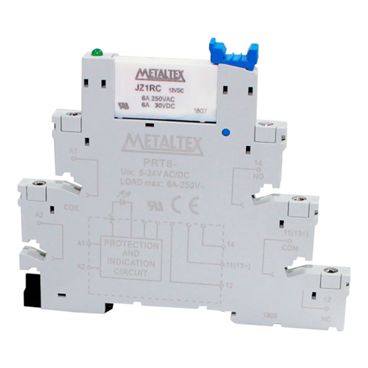 Rele de interface para trilho DIN 220V 6A JZ1RC5+PRT8 PRZ-1R-220