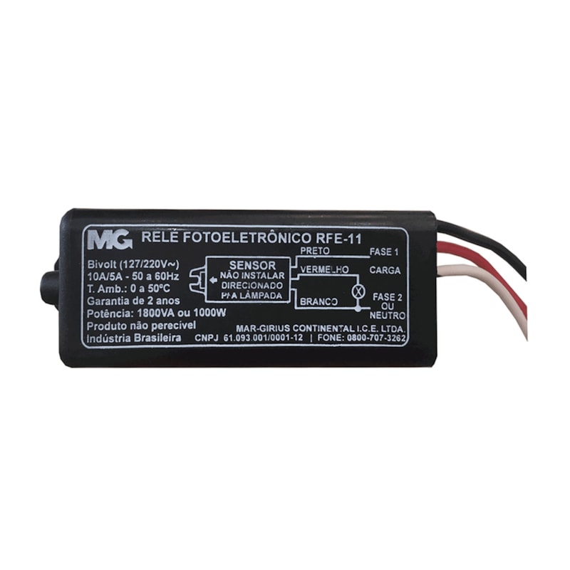 Rele Fotoeletrônico 10A 1000W Compacto Ip65 Bivolt Rfe-10 Margirius