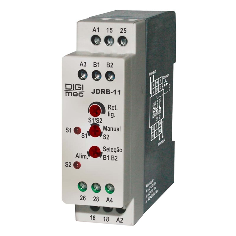 Rele Para Revezamento De Motores 24-220Vca/Cc Jdrb-11 Digimec