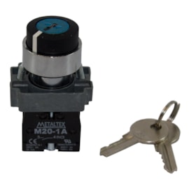 Seletora com Chave 2pos 1na Preta M20KNR2-B-1A Metaltex