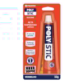 Silicone Alta temperatura 50g Vermelho Pulvitec Silicone Alta temperatura 50g Vermelho Pulvitec