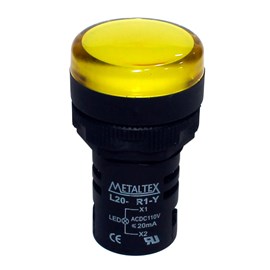 Sinaleiro LED 110VCA/VCC 22MM Amarelo METALTEX