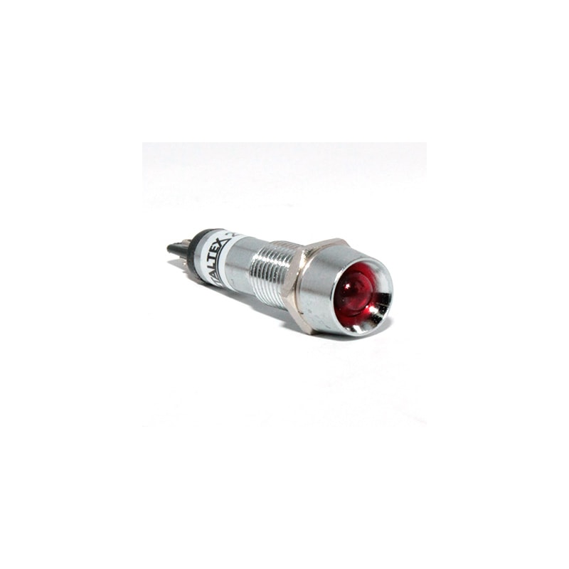 Sinaleiro Redondo 8mm 24VCC/VCA Vermelho Metaltex