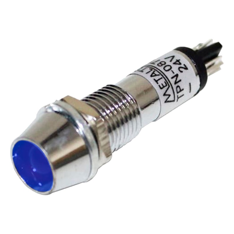 Sinaleiro Redondo Azul 8Mm 12V Tpn-089L BL Metaltex