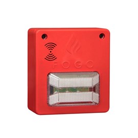 Sinalizador Audiovisual para Alarme de Incêndio Convencional 12/24VDC Segurimax