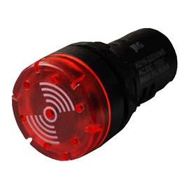 Sinalizador Sonoro LED 12VCC Vermelho 22mm JAD1622DM Jng