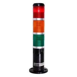 Sinalizador Torre  24VCC Com Buzzer Vermelho, Laranja e Verde Metaltex