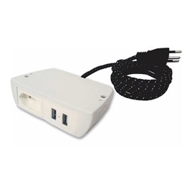 Sonic Fixo Duplo 10A 2 USB Cabo 1,7m Branco Dutotec