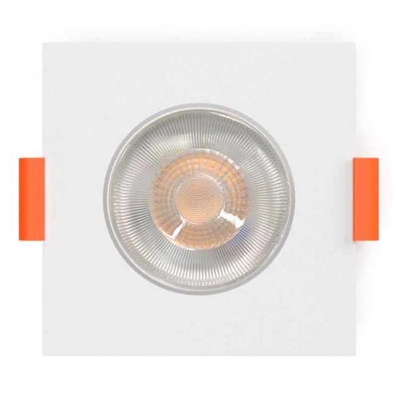 Spot de Embutir LED 3W Luz Branco Frio Bivolt Quadrado Branco Bronzearte
