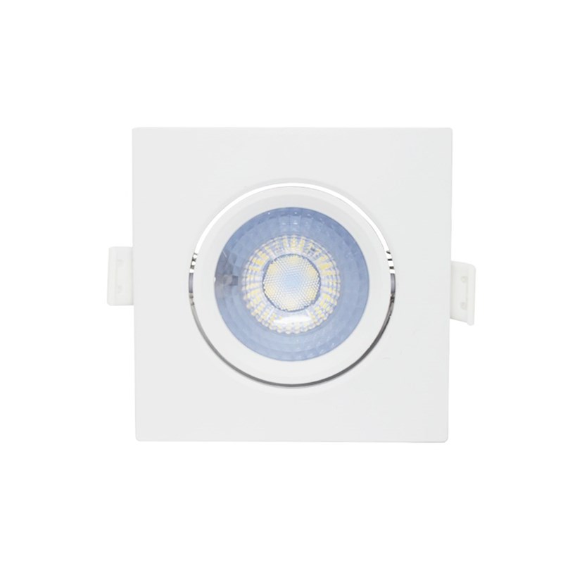 Spot de Embutir LED 5W Luz Branco Frio Bivolt Quadrado Branco Startec