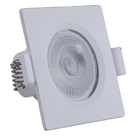 Spot de Embutir LED 7W Luz Branco Neutra Bivolt Quadrado Branco Startec 