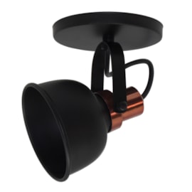Spot de Sobrepor Oxford Preto e Cobre Spotline Spot de Sobrepor Oxford Preto e Cobre Spotline