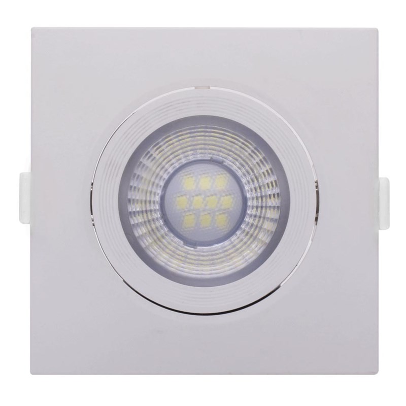 Spot LED de Embutir Quadrado 6W Luz Branco Quente Empalux
