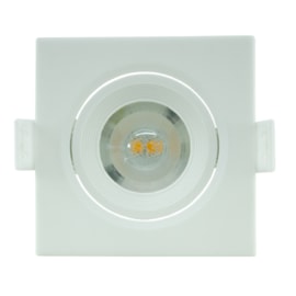 Spot LED Embutir 3,0w 3000k Branco Quente 270 Lumens Quadrado Branco Bivolt ELE-3W-3000-QD Eletrorastro