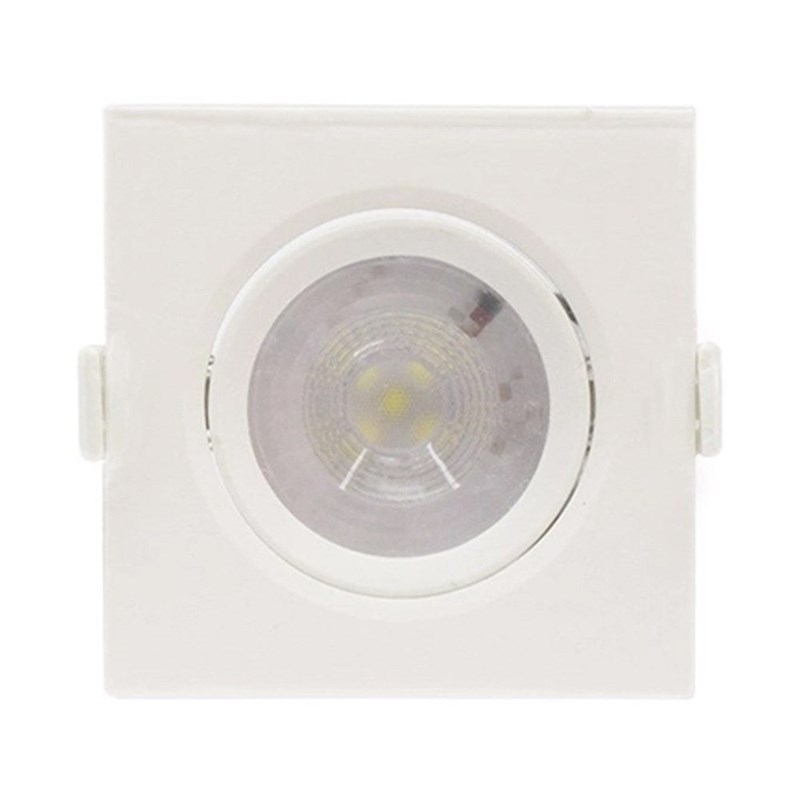 Spot LED Embutir  6W Luz Branco Frio Bivolt Quadrado Branco MR16 Empalux