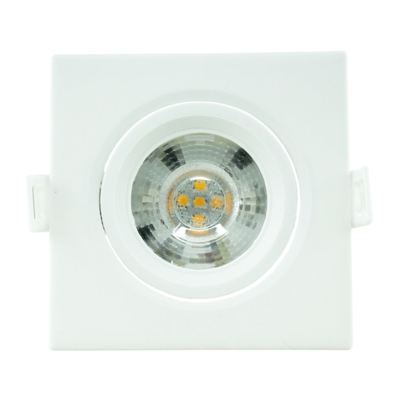 Spot Led Embutir 7,0W 3000K 630Lm Quadrado Branco Bivolt Eletrorastro
