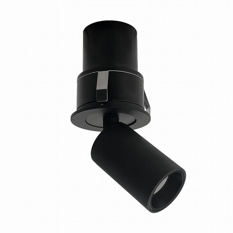 Spot Led Embutir Mali Retrátil Redondo Preto 5,0W 3000K 350Lm IRC90 Bivolt Nordecor