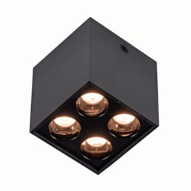 Spot Led Sobrepor Powerus Preto 8W 3000K 720Lm 35° IRC90 Bivolt Nordecor