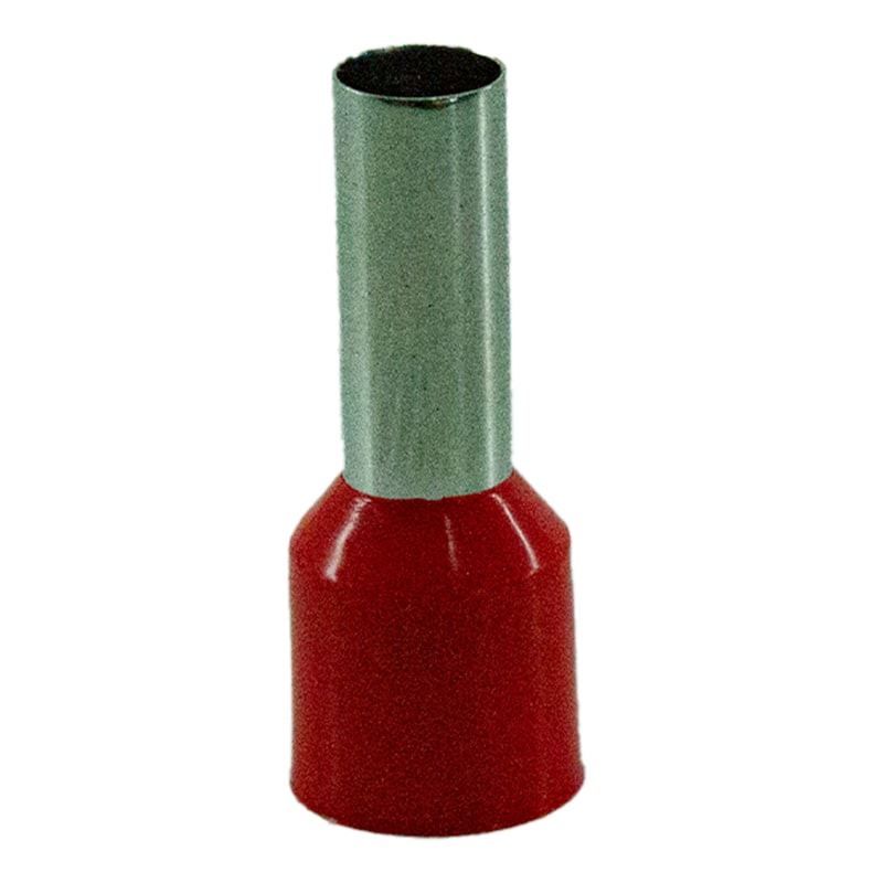 Terminal Pino Tubular 10MM Vermelho Com 100 Unidades Eletrorastro