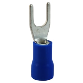 Terminal Pré-Isolado tipo Forquilha 2,5mm Azul com 100 unidaes Intelli