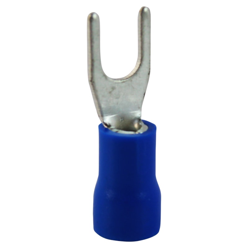 Terminal Pré-Isolado tipo Forquilha 2,5mm Azul com 100 unidaes Rohdina
