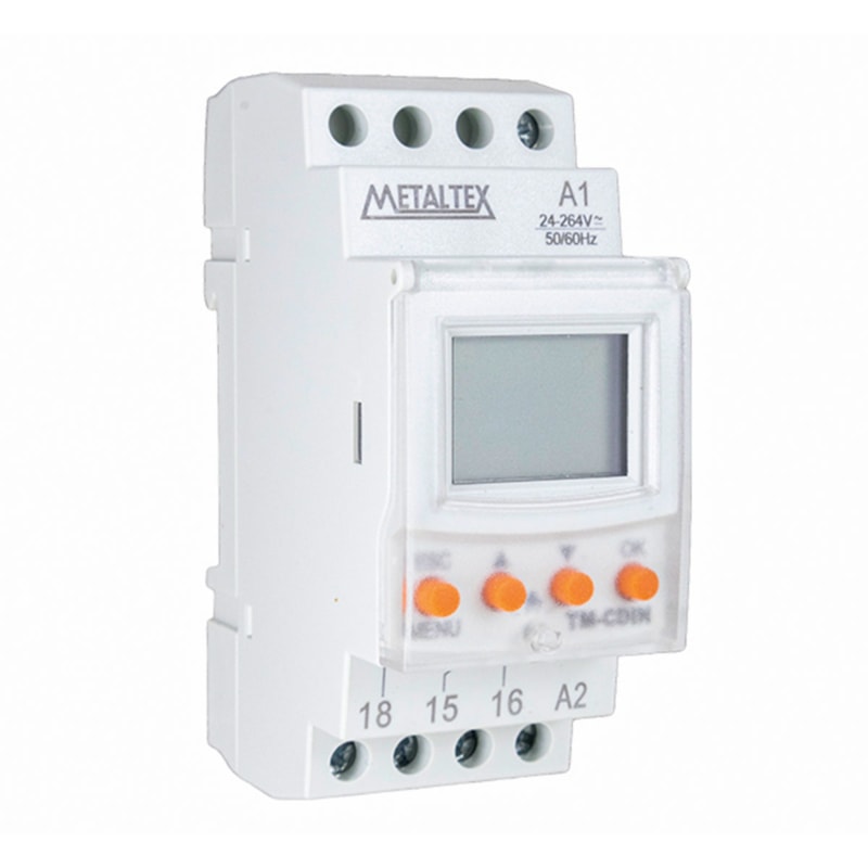 Timer Digital Trilho 24/240Vca/Cc Backlight 16A 1Rev. 50 Metaltex