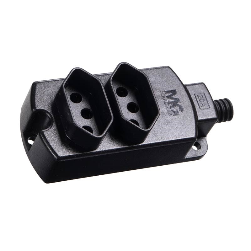 Tomada Barra-Dupla 20a 2p+T Preto Margirius