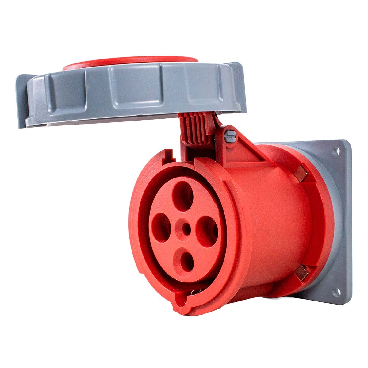 Tomada Blindada Embutir 3P+T 63A 380V Vermelho Tl3R63643 Metaltex