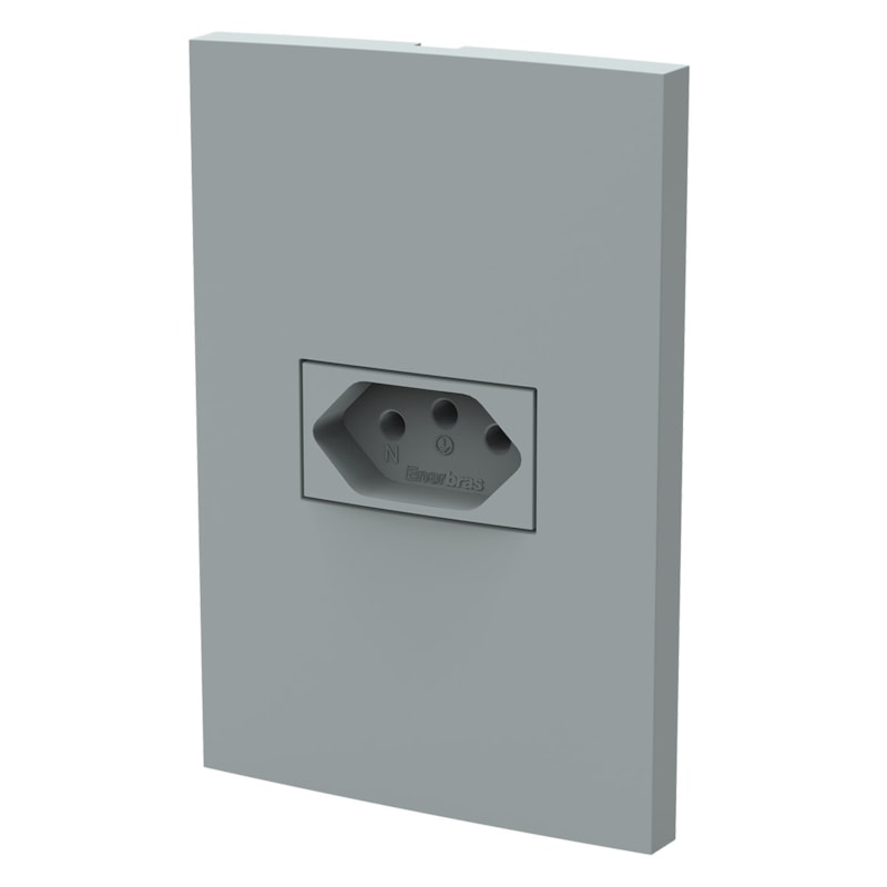 Tomada Dubai 10A Gris Matte Com Placa Enerbras