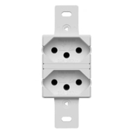 Tomada Dupla 20A sem placa Branco Lumibras Tomada Dupla 20A sem placa Branco Lumibras