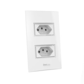 Tomada Dupla 4X2 10A Branca Beleze Enerbras Tomada Dupla 4X2 10A Branca Beleze Enerbras