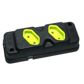 Tomada Múltipla 2 Tomadas 2 Pólos 20A Preta Eletro Salvador Tomada Múltipla 2 Tomadas 2 Pólos 20A Preta Eletro Salvador