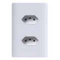 Tomada Novara Branco 20A Dupla 4x2 Com Placa Dicompel