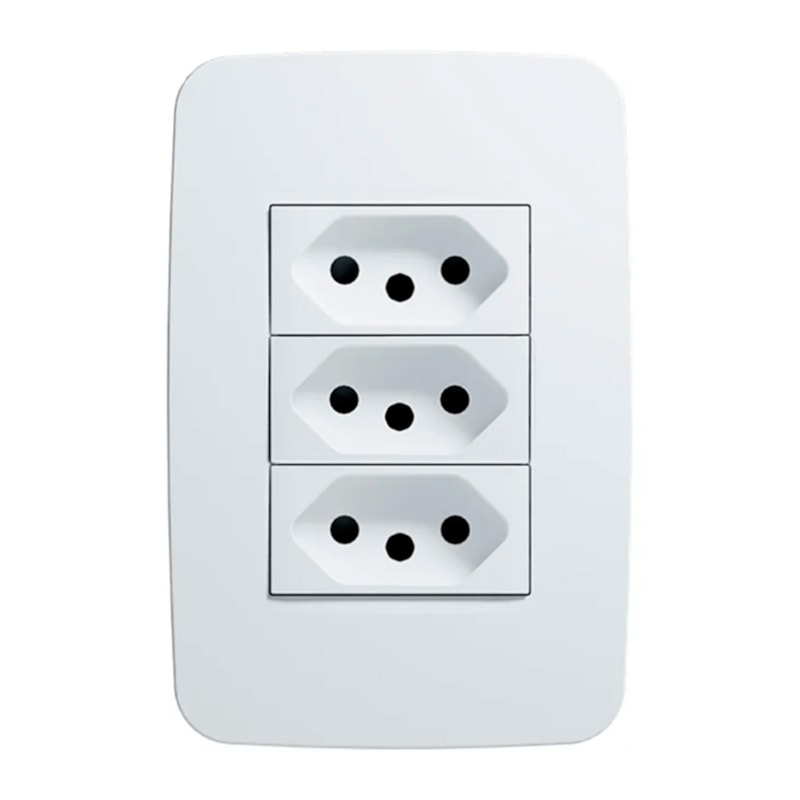 Tomada Origen 20A 250v Tripla Branca N0536.32 ABB