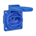 Tomada Painel Embutir 20A Com Tampa Azul Brasiltec