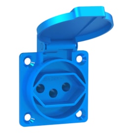 Tomada Painel Embutir 20a Com Tampa Azul Ip44 7883041 Rohdina