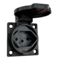 Tomada Painel Embutir 20A Com Tampa Preta Ip44 Rohdina