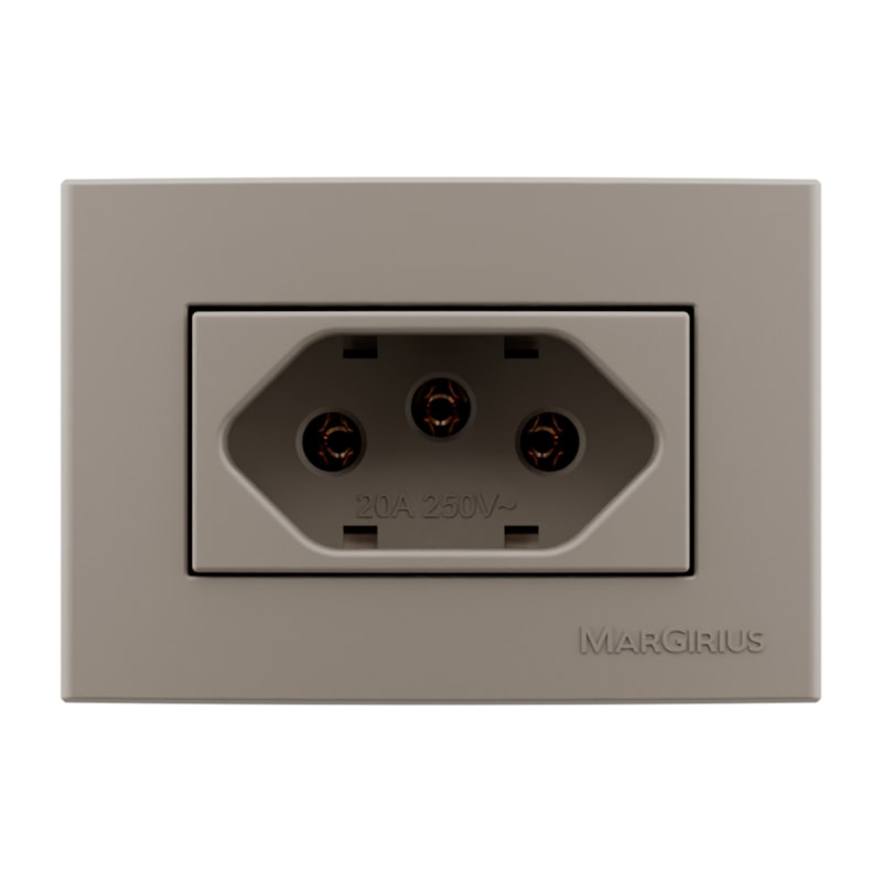 Tomada Para Moveis Sleek 20A Argila Margirius