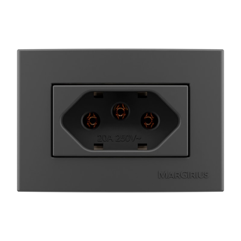 Tomada Para Moveis Sleek 20A Grafite Margirius