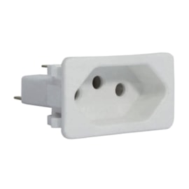 Tomada para Painel Elétrico 10A 2P+T com Poço Interno Branca Margirius Tomada para Painel Elétrico 10A 2P+T com Poço Interno Branca Margirius