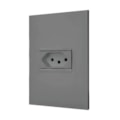 Tomada Plus+ 10A Cinza Com Placa Pial