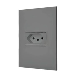 Tomada Plus+ 10A Cinza Com Placa Pial