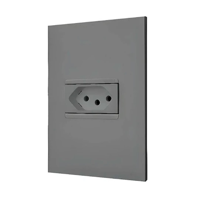 Tomada Plus+ 10A Cinza Com Placa Pial